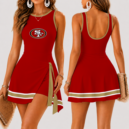 [TOUCHDOWN DEAL] NEW CUSTOMIZED NFL11 SF49 SAN FRANCISCO 49ERS WOMEN'S SUMMER SKORT DRESS