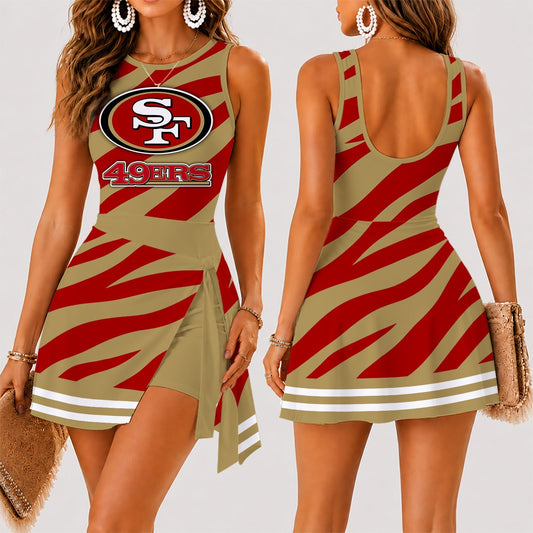[TOUCHDOWN DEAL] NEW CUSTOMIZED NFL11 SF49 SAN FRANCISCO 49ERS WOMEN'S SUMMER SKORT DRESS