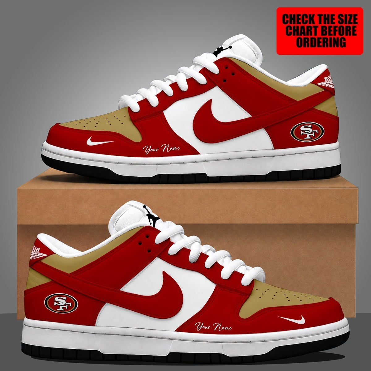 [TOUCHDOWN DEAL] NEW CUSTOMIZED NFL11 SF49 SAN FRANCISCO 49ERS DUNK LOW SHOES