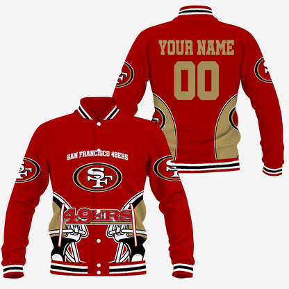 [TOUCHDOWN DEAL] NEW CUSTOMIZED NFL11 SF49 SAN FRANCISCO 49ERS SATIN VARSITY & BASEBALL JACKET