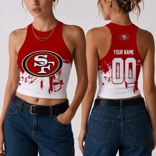 [TOUCHDOWN DEAL] NEW CUSTOMIZED NFL11 SF49 THE 49ERS WOMEN'S CROP TOP