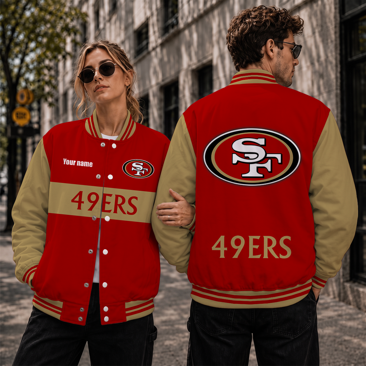 [TOUCHDOWN DEAL] NEW CUSTOMIZED NFL11 SF49 SAN FRANCISCO 49ERS SATIN VARSITY & BASEBALL JACKET
