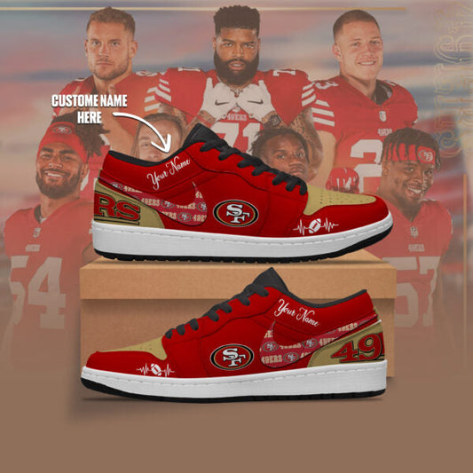 [TOUCHDOWN DEAL] NEW CUSTOMIZED NFL11 SF49 SAN FRANCISCO 49ERS AIR JORDAN LOW SHOES