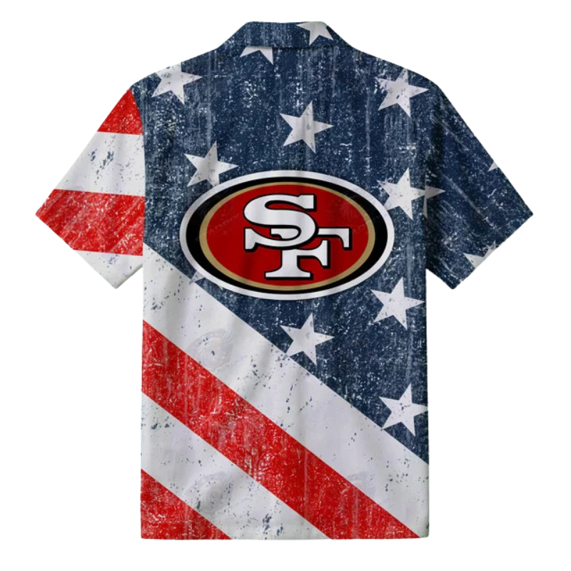 [TOUCHDOWN DEAL] NEW CUSTOMIZED NFL11 SF49 SAN FRANCISCO 49ERS PATRIOTIC 250 USA HAWAIIAN SHIRT