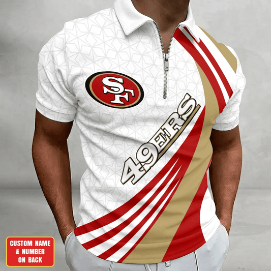 [TOUCHDOWN DEAL] NEW CUSTOMIZED NFL11 SF49 SAN FRANCISCO 49ERS ZIP POLO SHIRT