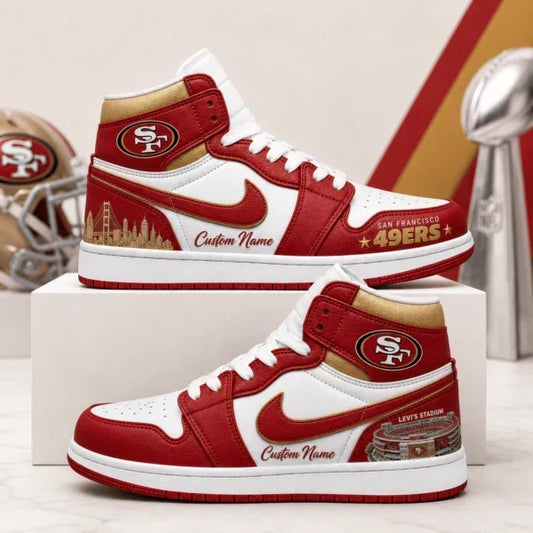 [TOUCHDOWN DEAL] NEW CUSTOMIZED NFL11 SF49 SAN FRANCISCO 49ERS AIR JORDAN 1