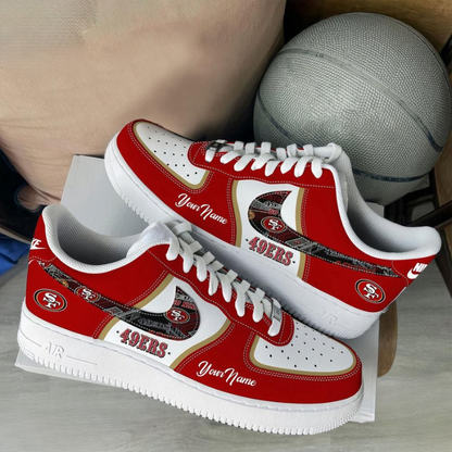 [TOUCHDOWN DEAL] NEW CUSTOMIZED NFL11 SF49 SAN FRANCISCO 49ERS AF1 SNEAKERS