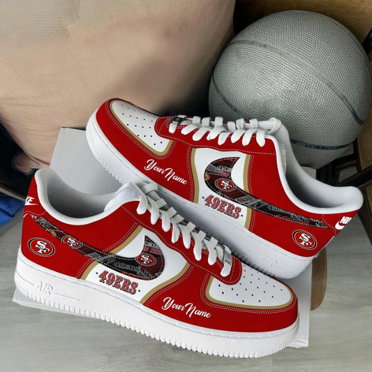 [TOUCHDOWN DEAL] NEW CUSTOMIZED NFL11 SF49 SAN FRANCISCO 49ERS AF1 SNEAKERS