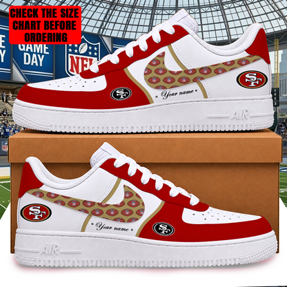 [TOUCHDOWN DEAL] NEW CUSTOMIZED NFL11 SF49 SAN FRANCISCO 49ERS AF1 SHOES