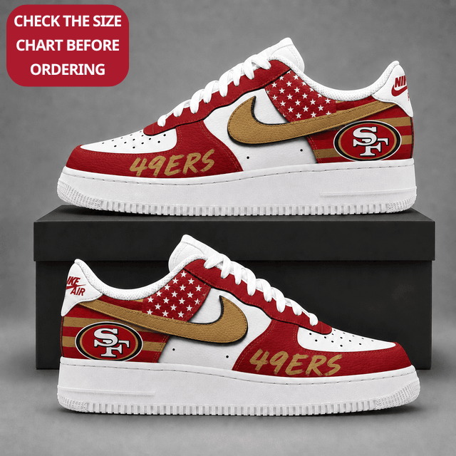 [TOUCHDOWN DEAL] NEW CUSTOMIZED NFL11 SF49 SAN FRANCISCO 49ERS AF1 SHOES