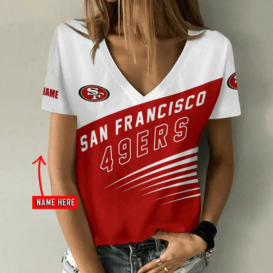 [TOUCHDOWN DEAL] NEW CUSTOMIZED NFL11 SF49 SAN FRANCISCO 49ERS V-NECK FEMALE SHIRT