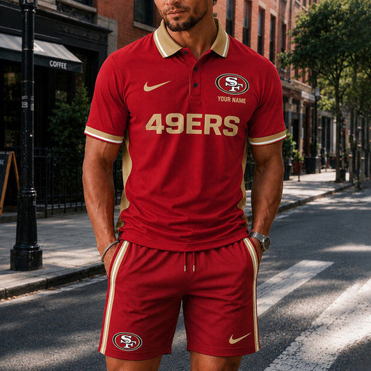[TOUCHDOWN DEAL] NEW CUSTOMIZED NFL11 SF49 SAN FRANCISCO 49ERS POLO SHIRT & SHORT PANTS