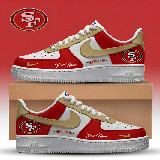 [TOUCHDOWN DEAL] NEW CUSTOMIZED NFL11 SF49 SAN FRANCISCO 49ERS AF1 SNEAKERS