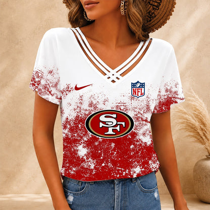 [TOUCHDOWN DEAL] NEW CUSTOMIZED NFL11 SF49 SAN FRANCISCO 49ERS V-NECK SHIRT
