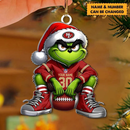 [TOUCHDOWN DEAL] NEW CUSTOMIZED NFL11 SF49 SAN FRANCISCO 49ERS CHRISTMAS ACRYLIC ORNAMENT