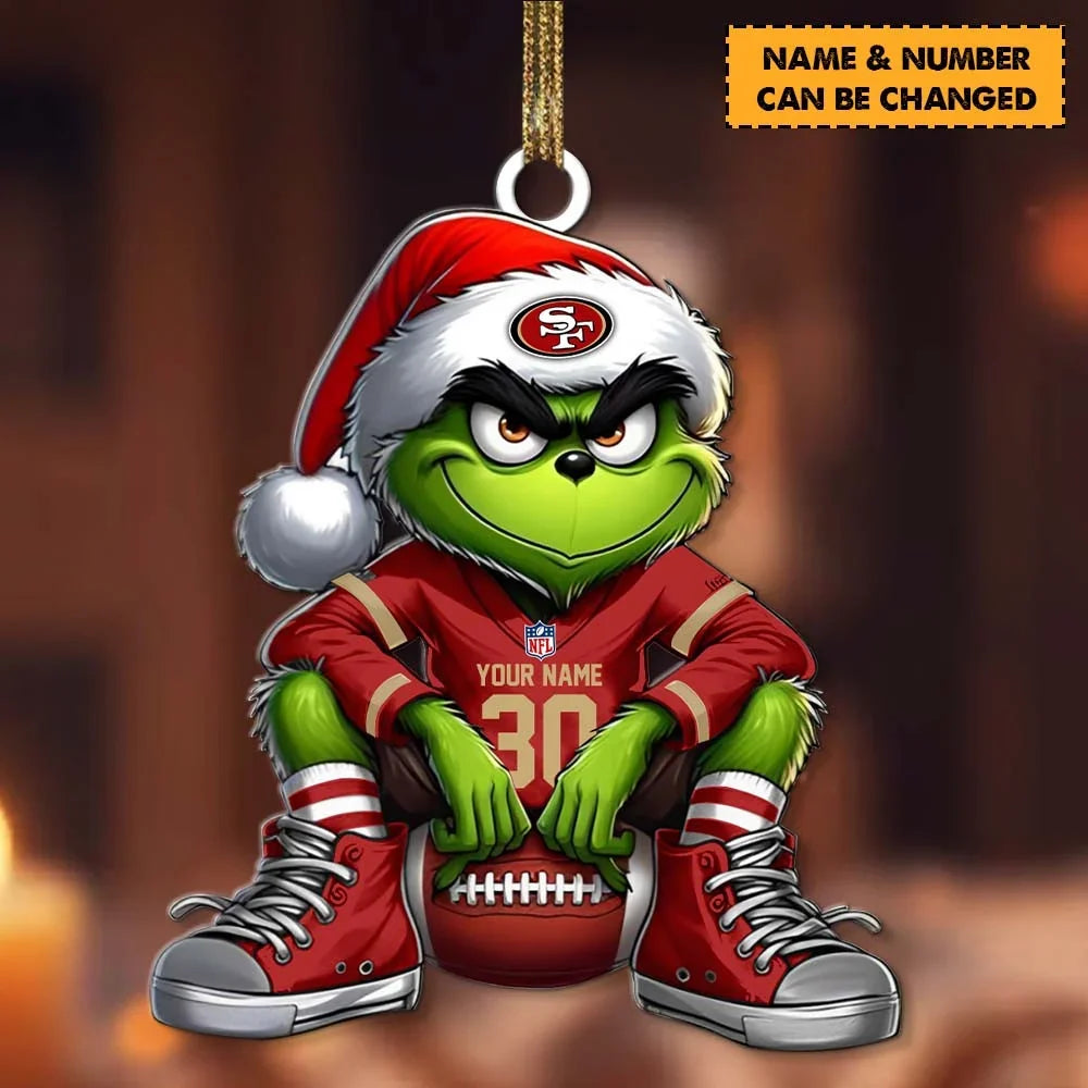 [TOUCHDOWN DEAL] NEW CUSTOMIZED NFL11 SF49 SAN FRANCISCO 49ERS CHRISTMAS ACRYLIC ORNAMENT