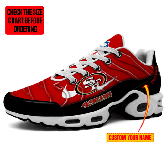 [TOUCHDOWN DEAL] NEW CUSTOMIZED NFL11 SF49 SAN FRANCISCO 49ERS AIR MAX PLUS SNEAKERS