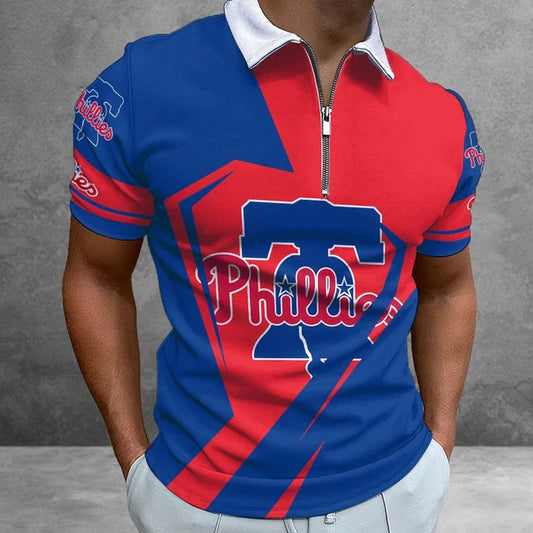 [HOMERUN DEAL] NEW CUSTOMIZED MLB11 PPS PHILADELPHIA PHILLIES ZIP POLO SHIRT
