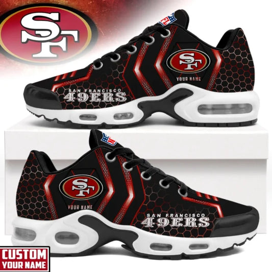 [TOUCHDOWN DEAL] NEW CUSTOMIZED NFL11 SF49 SAN FRANCISCO 49ERS AIR MAX PLUS SNEAKERS