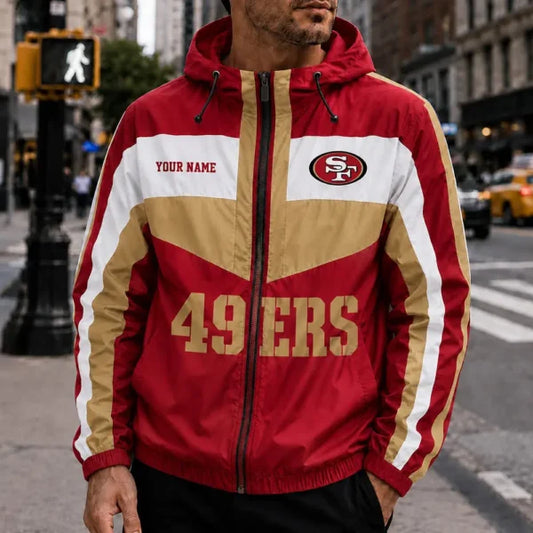 [TOUCHDOWN DEAL] NEW CUSTOMIZED NFL11 SF49 SAN FRANCISCO 49ERS WINDBREAKER JACKET