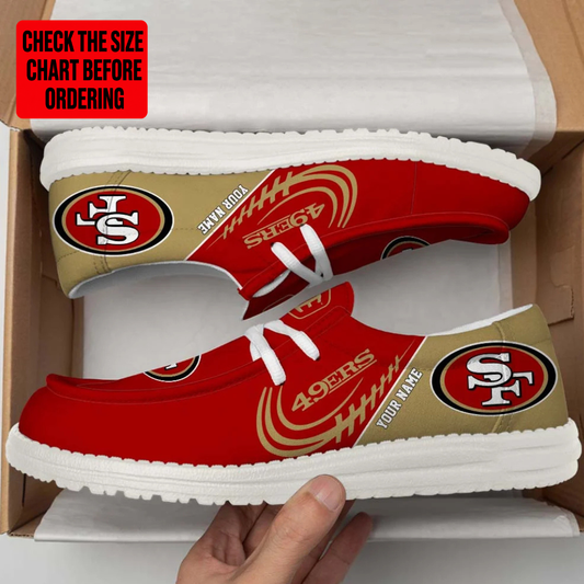 [TOUCHDOWN DEAL] NEW CUSTOMIZED NFL11 SF49 SAN FRANCISCO 49ERS LOAFER SHOES