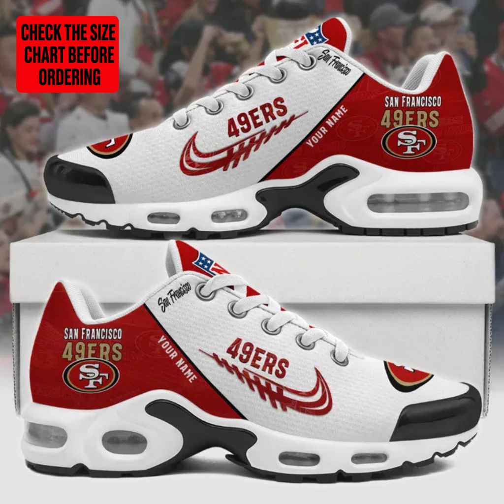 [TOUCHDOWN DEAL] NEW CUSTOMIZED NFL11 SF49 SAN FRANCISCO 49ERS AIR MAX PLUS SNEAKERS