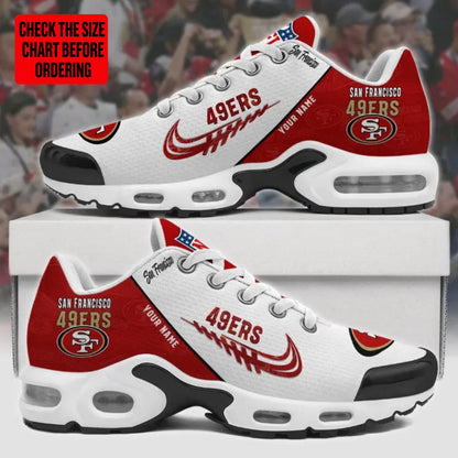 [TOUCHDOWN DEAL] NEW CUSTOMIZED NFL11 SF49 SAN FRANCISCO 49ERS AIR MAX PLUS SNEAKERS