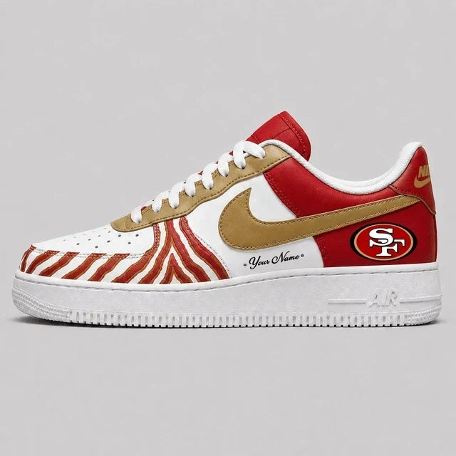 [TOUCHDOWN DEAL] NEW CUSTOMIZED NFL11 SF49 SAN FRANCISCO 49ERS AF1 SHOES