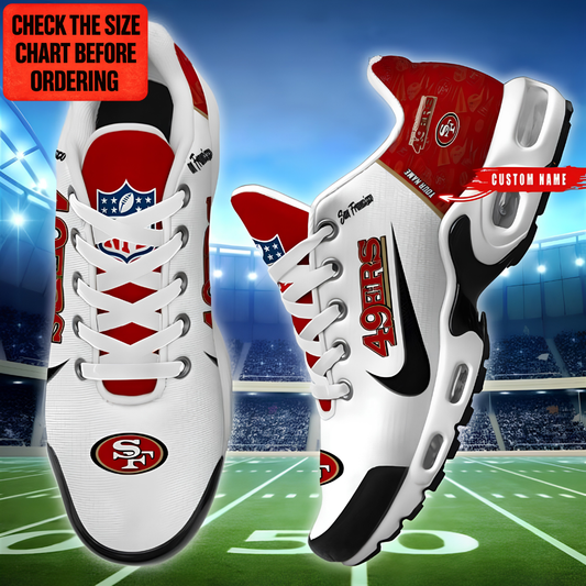 [TOUCHDOWN DEAL] NEW CUSTOMIZED NFL11 SF49 SAN FRANCISCO 49ERS AIR MAX PLUS SNEAKERS
