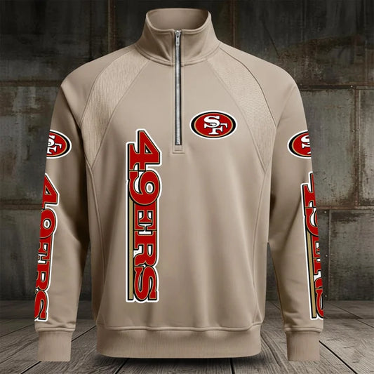 [TOUCHDOWN DEAL] NEW CUSTOMIZED NFL11 SF49 SAN FRANCISCO 49ERS MEN'S MULTICOLOR QUARTER-ZIP PULLOVER
