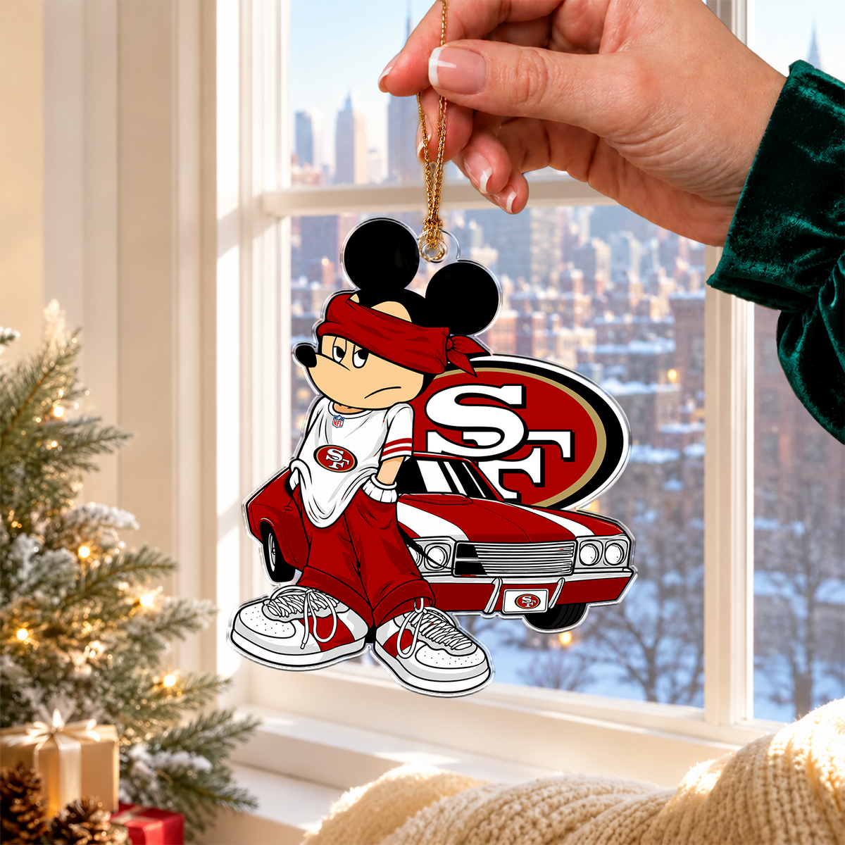[TOUCHDOWN DEAL] NEW CUSTOMIZED NFL11 SF49 SAN FRANCISCO 49ERS CHRISTMAS ACRYLIC ORNAMENT