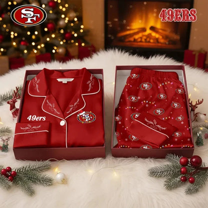 [TOUCHDOWN DEAL] NEW CUSTOMIZED NFL11 SF49 SAN FRANCISCO 49ERS LONG-SLEEVE PAJAMA SET