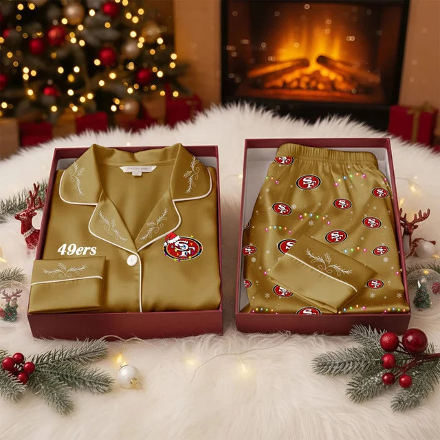 [TOUCHDOWN DEAL] NEW CUSTOMIZED NFL11 SF49 SAN FRANCISCO 49ERS LONG-SLEEVE PAJAMA SET