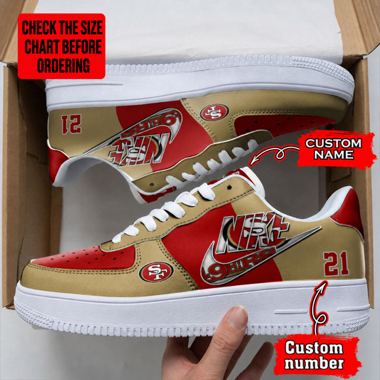 [TOUCHDOWN DEAL] NEW CUSTOMIZED NFL11 SF49 SAN FRANCISCO 49ERS AF1 SHOES