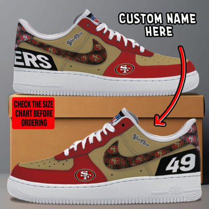 [TOUCHDOWN DEAL] NEW CUSTOMIZED NFL11 SF49 SAN FRANCISCO 49ERS AF1 SNEAKERS