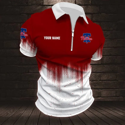 [HOMERUN DEAL] NEW CUSTOMIZED MLB11 PPS PHILADELPHIA PHILLIES ZIP POLO SHIRT