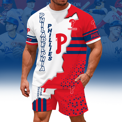 [HOMERUN DEAL] NEW CUSTOMIZED MLB11 PPS PHILADELPHIA PHILLIES UNISEX T-SHIRT & SHORTS SET