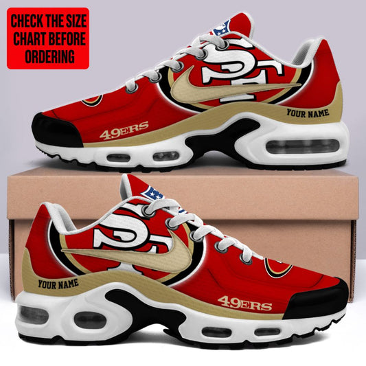 [TOUCHDOWN DEAL] NEW CUSTOMIZED NFL11 SF49 SAN FRANCISCO 49ERS AIR MAX PLUS SNEAKERS
