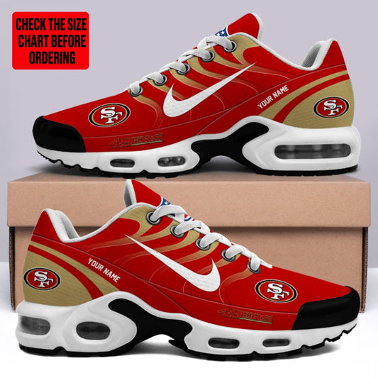 [TOUCHDOWN DEAL] NEW CUSTOMIZED NFL11 SF49 SAN FRANCISCO 49ERS AIR MAX PLUS SNEAKERS