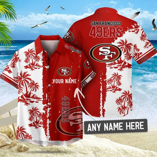 [TOUCHDOWN DEAL] NEW CUSTOMIZED NFL11 SF49 SAN FRANCISCO 49ERS UNISEX HAWAIIAN SHIRT & SHORTS SET