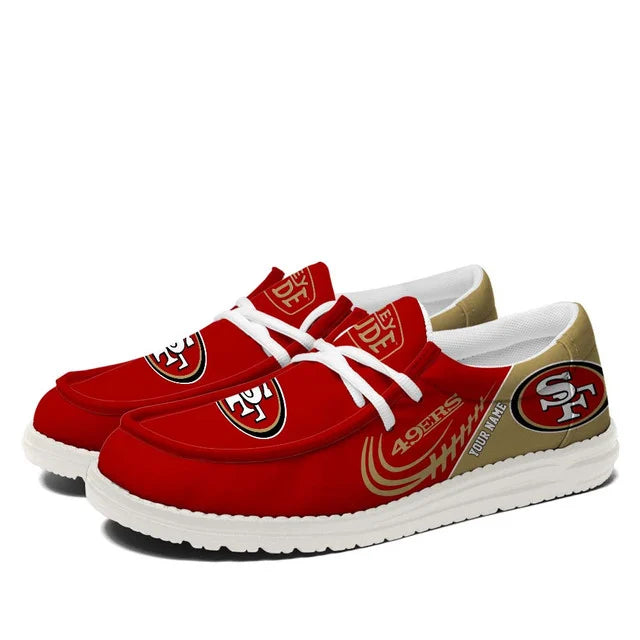 [TOUCHDOWN DEAL] NEW CUSTOMIZED NFL11 SF49 SAN FRANCISCO 49ERS LOAFER SHOES