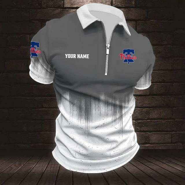 [HOMERUN DEAL] NEW CUSTOMIZED MLB11 PPS PHILADELPHIA PHILLIES ZIP POLO SHIRT