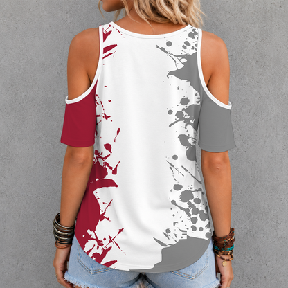 [TOUCHDOWN DEAL]NEW CUSTOMIZED NCAA FBS12 AKR ARKANSAS RAZORBACKS CRISS CROSS V-NECK TOP