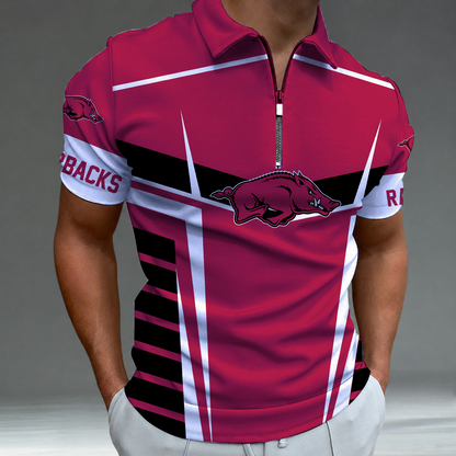 [FAN FAVORITE] NEW CUSTOMIZED NCAA FBS12 AKR ARKANSAS RAZORBACKS POLO SHIRT