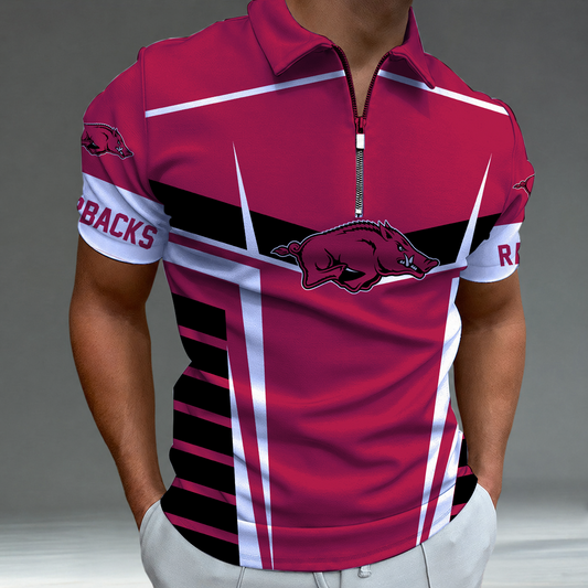[FAN FAVORITE] NEW CUSTOMIZED NCAA FBS12 AKR ARKANSAS RAZORBACKS POLO SHIRT