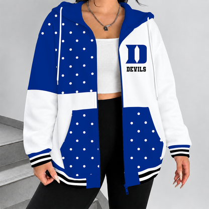 [SLAM DUNK DEAL] NEW CUSTOMIZED NCAA MAM12 DLD DUKE BLUE DEVILS STRAPPY ZIP HOODIE