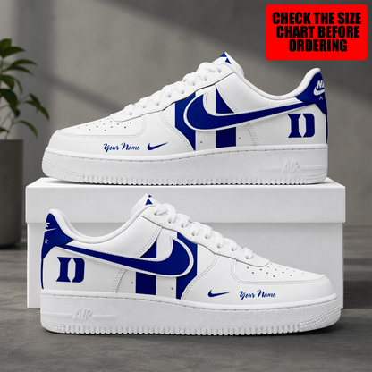 [FAN FAVORITE] NEW CUSTOMIZED NCAA MAM12 DLD DUKE BLUE DEVILS STRAPPY AF1 SHOES