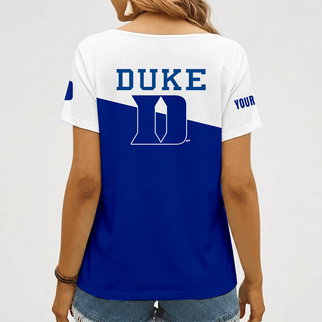 [FAN FAVORITE] NEW CUSTOMIZED NCAA MAM12 DLD DUKE BLUE DEVILS STRAPPY V-NECK FEMALE SHIRT