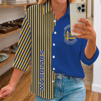 [HOT DEAL] NEW CUSTOMIZED NBA12 GSW GOLDEN STATE WARRIORS WOMEN CASUAL SHIRT FOR FAN