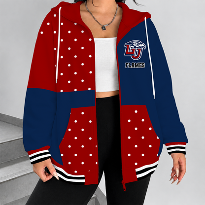 [HOOPS SPECIAL] NEW CUSTOMIZED NCAA CFH12 LIF LIBERTY FLAMES STRAPPY ZIP HOODIE